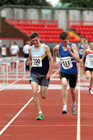 200 Henry Johnson (Chester-le-Street) and 211 Phillip Winkler (Morpeth Harriers), Under-15s 1500 metres, Gateshead Tartan Games